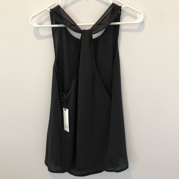 BB Dakota Black Racer Back Sheer Tank Top sz Large - Picture 2 of 6